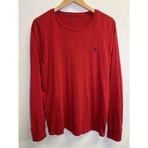 Polo Ralph Lauren Men's L Crew Neck‎ Long Sleeve Tee T-shirt Red Navy Pony Logo